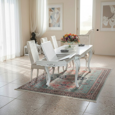 Mesas de comedor italianas Mesas de madera de lujo Muebles Mesa de comedor clásica Mesa