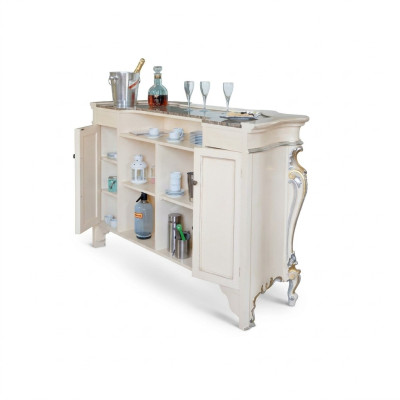 Mostrador de bar blanco Estilo clásico Mostrador de bar de madera Bar