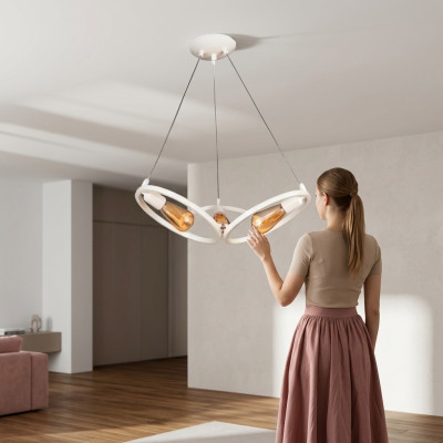 Lámpara de techo Lüster Candelabro Lámpara de techo Lámpara Moderna Blanca Nueva