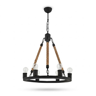 Lámpara de techo moderna negra con candelabro y lámpara de techo.