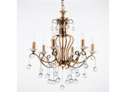 Lámpara de techo de lujo Lüster candelabro lámpara de techo dorada de cristal artístico.