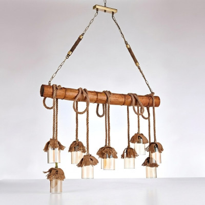 Moderna lámpara de techo de madera lujosa lámpara colgante de techo lámpara de bambú.