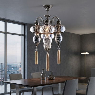 Lámparas Candelabros Lámpara de araña Lámpara de techo de vidrio plateado nuevo