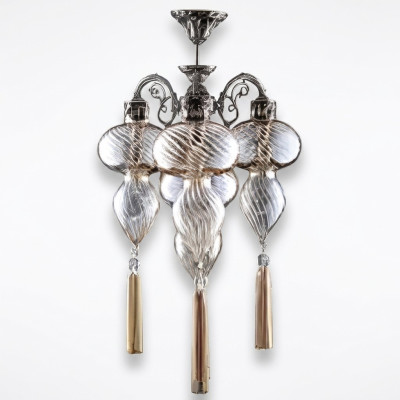 Lámparas Candelabros Lámpara de araña Lámpara de techo de vidrio plateado nuevo