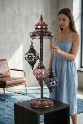 Lámpara de mesa Lámpara de mesa Lámpara Lujo Multicolor Lámparas Vidrio