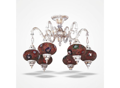 Lámpara de techo Luster Art candelabro lámpara de techo lámpara de vidrio blanco