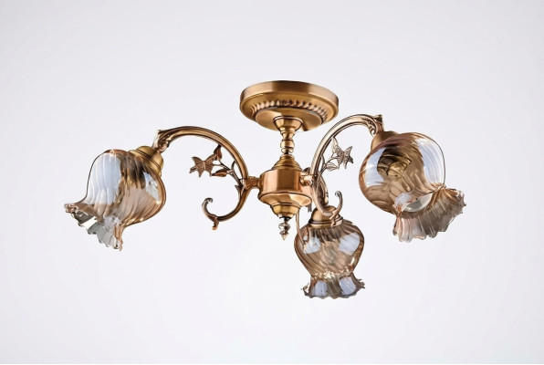 Lámpara de araña Lámpara de techo Candelabro Lámpara de techo Lámpara de vidrio Dorado Arte