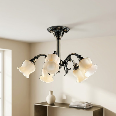 Lámpara de techo Lámpara de araña Lámpara de cristal Beige Gris