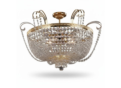 Lámpara de techo de lujo lujoso candelabro lámpara de techo de oro de cristal.