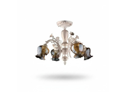 Lámpara de techo Candelabro de techo Flor Candelabro Lámpara de araña Vidrio