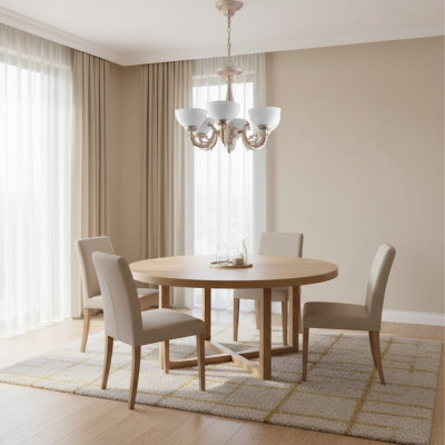 lámpara de esquina Lüster araña de techo candelabro lámpara de cristal beige Arte