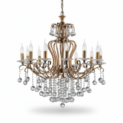 Lámpara de techo de lujo Lüster Lámpara de techo Candelabro de cristal dorado 88x100