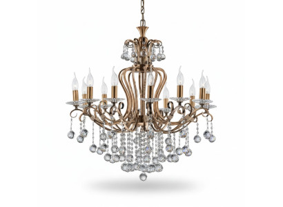 Lámpara de techo de lujo Lüster Lámpara de techo Candelabro de cristal dorado 88x100