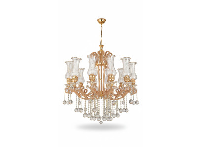 Lámpara de techo de lujo candelabro candelabro lámpara de techo cristal oro