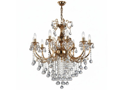 Lámpara de lujo, candelabro, lámpara colgante, lámpara de techo de cristal dorado.
