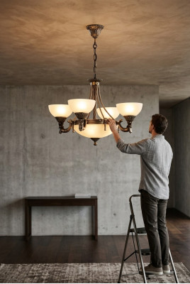 Lámpara de techo moderna de cristal beige con candelabro de araña.