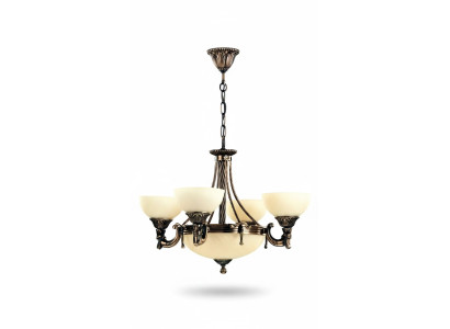 Lámpara de techo moderna de cristal beige con candelabro de araña.