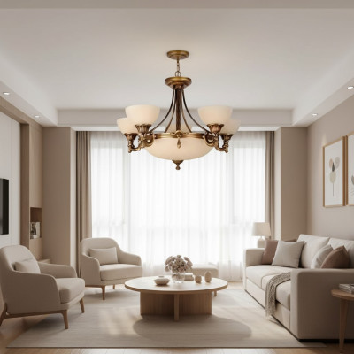 Lámpara de techo beige con candelabro de cristal, luces colgantes de cristal dorado, candelabro de cristal de lujo.