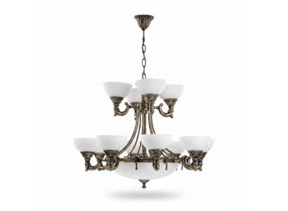 Lámpara de techo, lámpara de techo, candelabro, lámpara colgante, vidrio blanco, estilo antiguo.