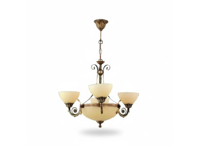 Lámpara de araña de techo lámpara de techo candelabro de araña vidrio beige arte
