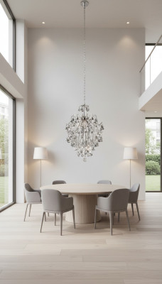 Lámpara de techo de lujo con candelabro de cristal plateado