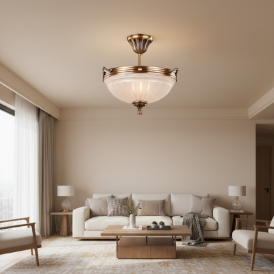 Lámpara de araña de techo beige lámpara de techo lustre candelabro vidrio arte