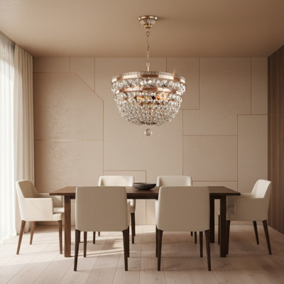 Lámpara de techo de lujo Luster lámpara de techo candelabro de oro cristalino arte.