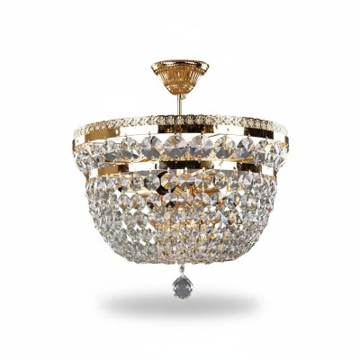 Lámpara de techo de lujo Lüster Lámpara de techo Lámpara colgante Oro Cristal Arte