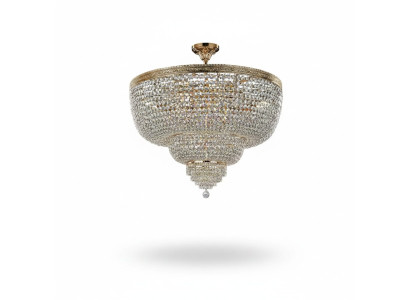 Lámpara de techo de lujo Luster lámpara Luces lámpara de araña de cristal oro 100cm