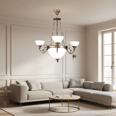 Lámpara de techo candelabro candelabro lámpara lustre de cristal arte blanco