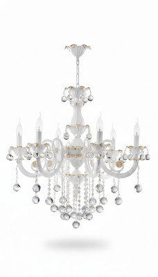 Lámpara de techo de lujo candelabro araña lámpara de techo blanco cristal
