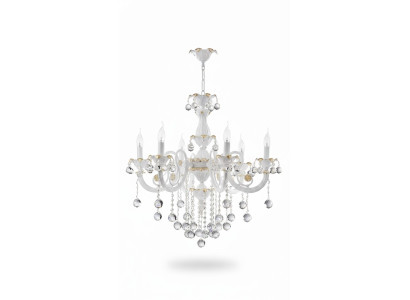 Lámpara de techo de lujo candelabro araña lámpara de techo blanco cristal