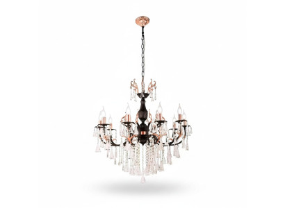 Lámpara de techo de lujo, candelabro, lámpara de techo, lustre negro de cristal.