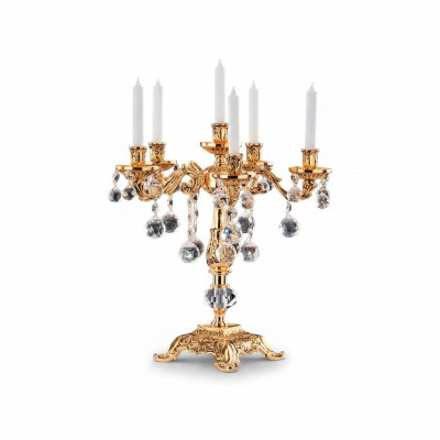 Portavelas Candelabro Portavelas Candelabro de mesa Elegante Oro
