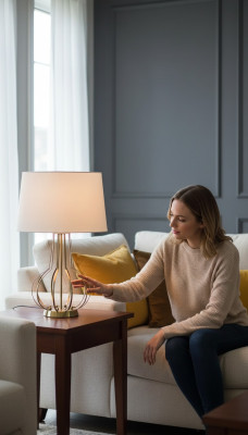 Lámpara de mesa, lámpara de mesa, lámpara, luces, lámparas de lujo, mesa, metal, blanco.
