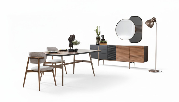 Mueble de sala de lujo, tocador con espejo, cómoda, mesa de centro, juego de muebles de comedor completamente nuevo.