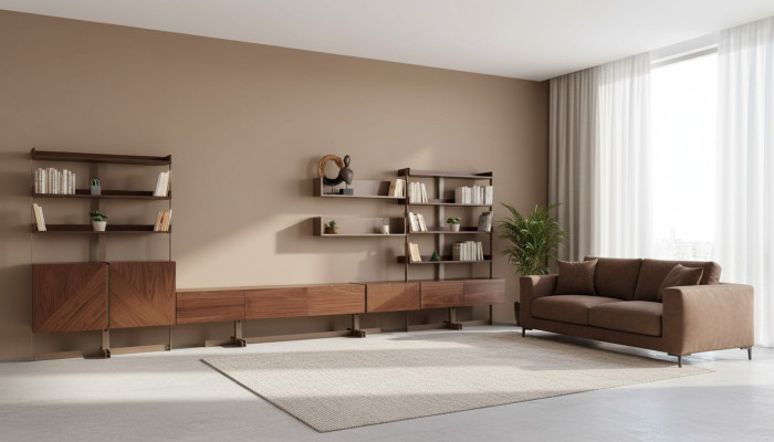 Moderna pared de armario, vitrinas de salón, estantería para TV, muebles de salón de madera, nuevo.