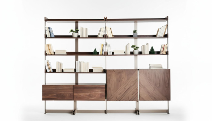 Moderna vitrina de salón, mueble de estantería de pie, muebles de madera maciza marrón estanterías.