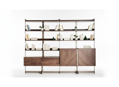 Moderna vitrina de salón, mueble de estantería de pie, muebles de madera maciza marrón estanterías.