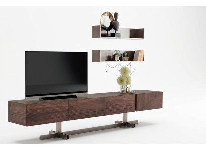 Mueble para televisión de lujo en estilo moderno de madera resistente.