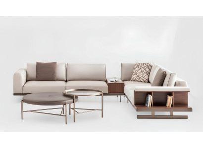 Sofá de tela beige sofá de esquina sofá en forma de L Sofás de tela Muebles de lujo Sala de estar