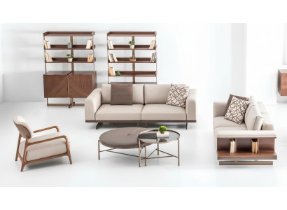 Moderno conjunto de sofá lujo muebles tapizado textil gris sofá moderno