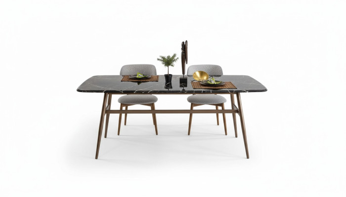 Mesa de comedor mesa de comedor mesa esquina mármol negro comedor diseño