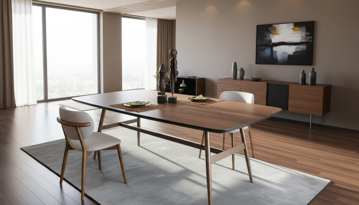 Mesa de comedor Mesa de comedor Mesa Rincón de comedor Madera Baun Diseño de comedor Mesas