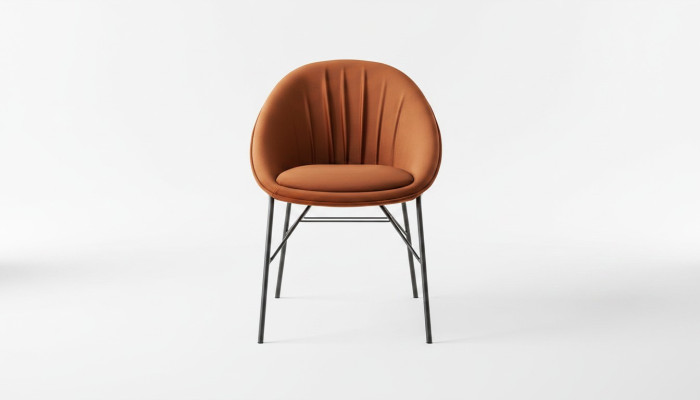 Conjunto de sillas de comedor silla de cocina silla de respaldo sillas de tela naranja de 6 piezas.