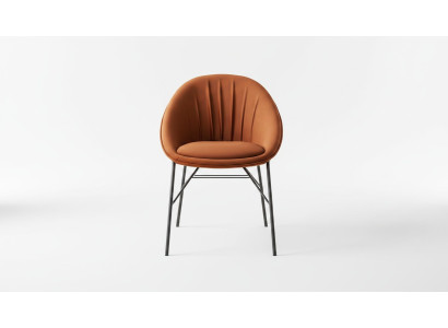 Conjunto de sillas de comedor silla de cocina silla de respaldo sillas de tela naranja de 6 piezas.
