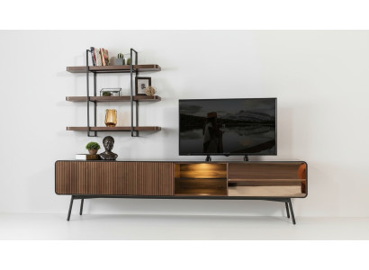 rtv Lowboard soporte para televisión estante estante lateral sala de estar madera marrón moderno