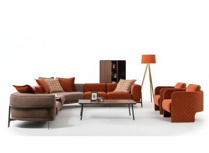Moderno sofá esquinero en forma de L, sofás de tela, acero inoxidable, muebles para sala de estar, nuevo.
