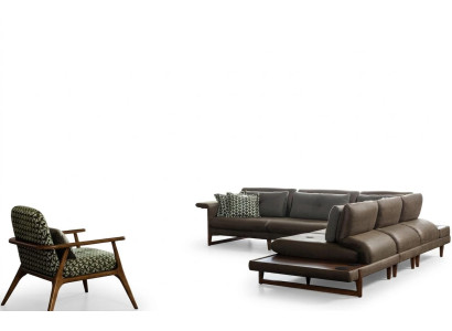 Juego de sala de estar de lujo Muebles Sofá en forma de L Sillón Conjunto de muebles de tela Nuevo
