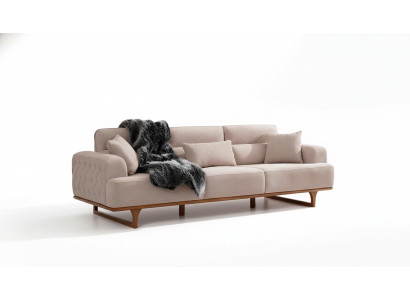 Conjunto de sofás beige de tres plazas Sillón Sillón de lujo Beige Muebles modernos